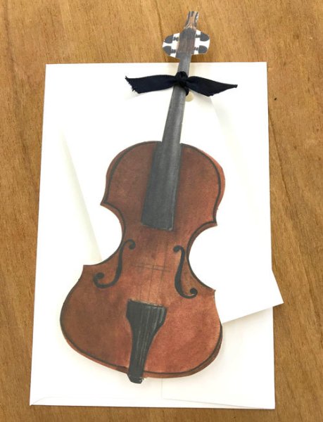 画像1: 型抜きされたカード バイオリン (1)
