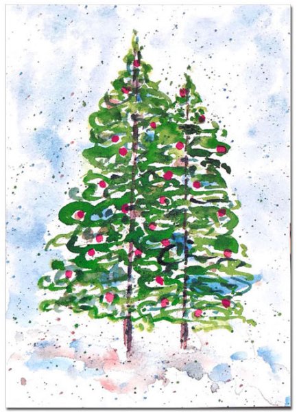 画像1: クリスマスツリーのクリスマスカード (1)